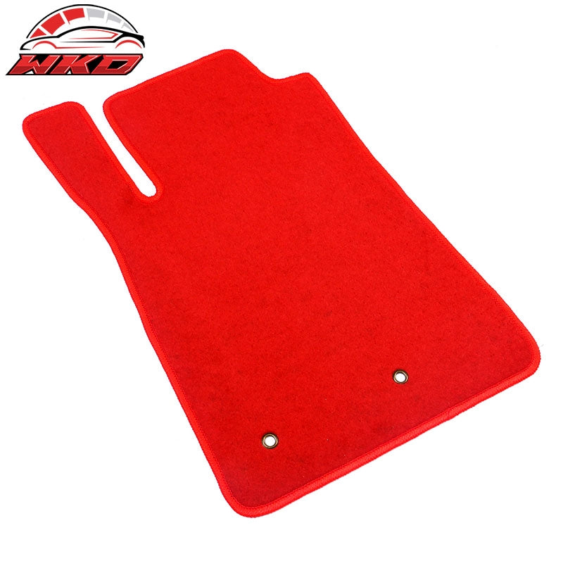 Fits 05-09 Ford Mustang 4PCS Car Floor Mats Carpet Liner Front & Rear Nylon Red