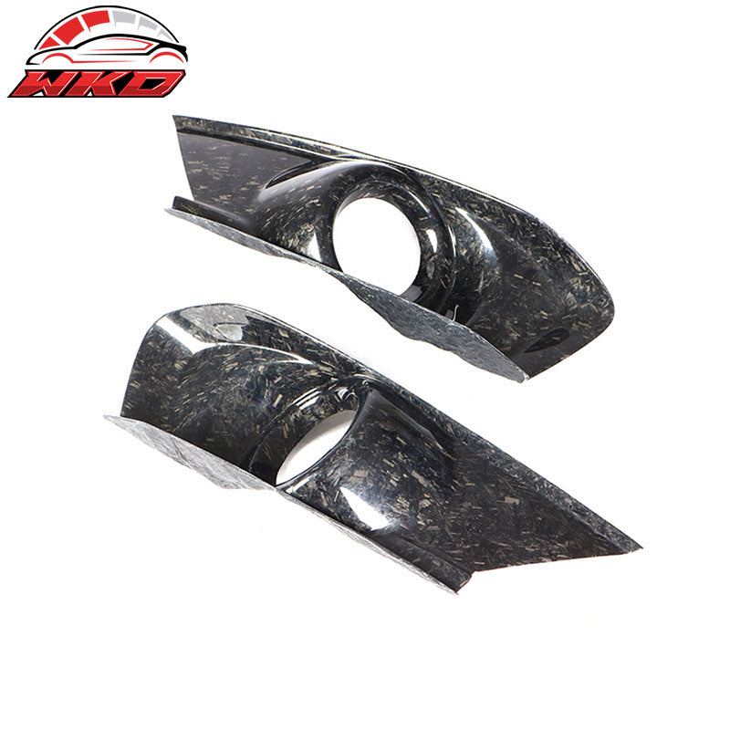 Fits 15-17 Ford Mustang Coupe 2PCS Fog Light Cover Kit Forged Matte Carbon Fiber