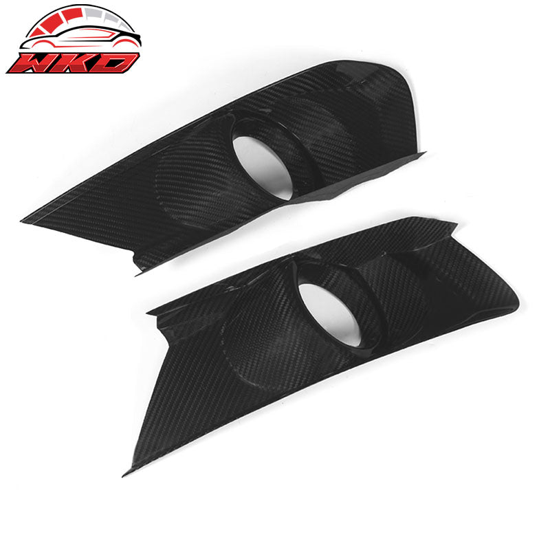 Wholesale 15-17 Ford Mustang S550 Front Bumper Fog Light Cover - Matte Carbon Fiber