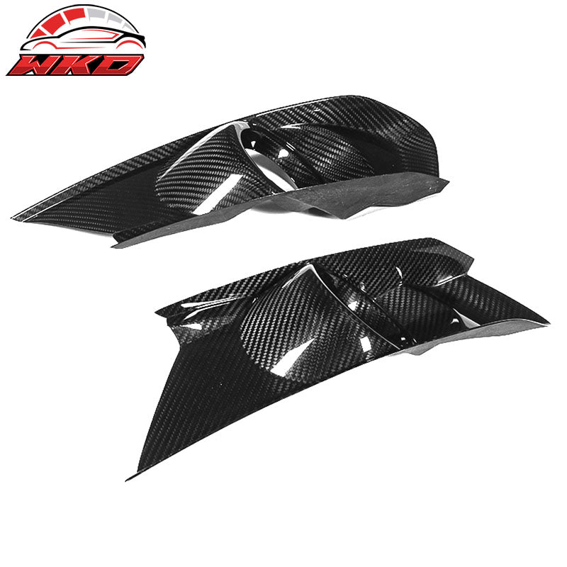 Fits 15-17 Ford Mustang S550 Front Bumper Fog Light Cover - Matte Carbon Fiber