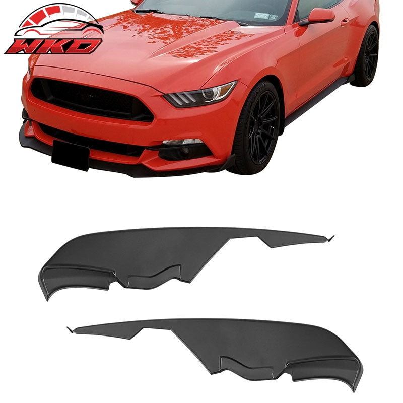 Fits 15-17 Ford Mustang MD Style Matte Black Fog Light Lamp Eyebrow Cover Trims