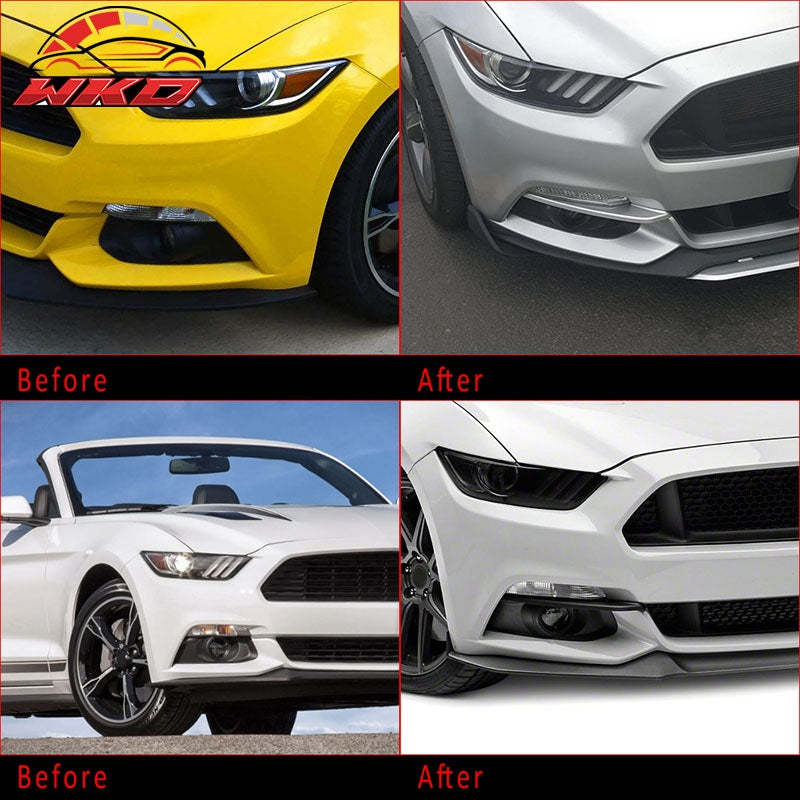 Fits 15-17 Ford Mustang MD Style Matte Black Fog Light Lamp Eyebrow Cover Trims