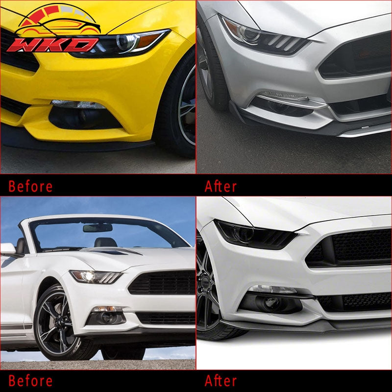 Fits 15-17 Ford Mustang Fog Light Splitters MD Style Gloss Black Lamp Trim