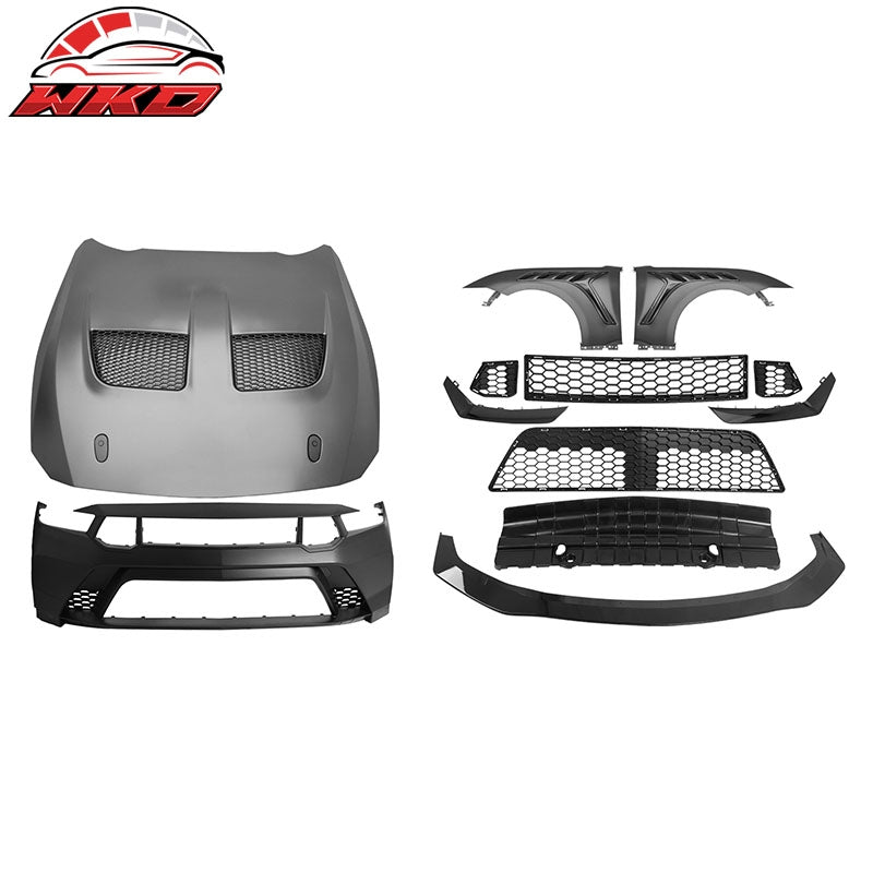 Wholesale 24-26 Ford Mustang Front Bumper Cover + Hood + Fender GTD Style (Gloss Lip)