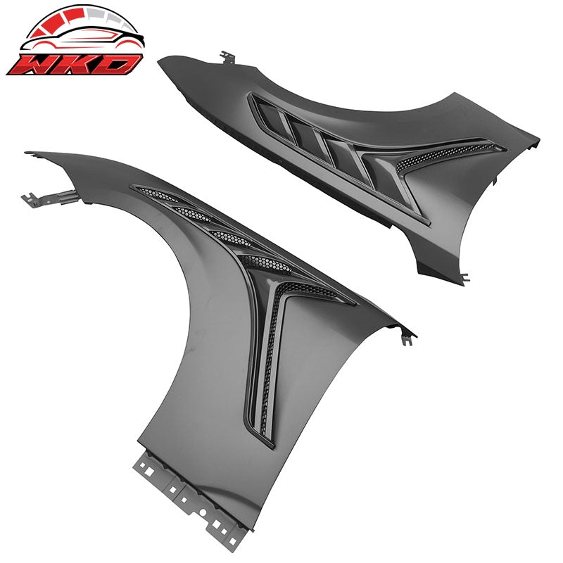 Fits 24-26 Ford Mustang Front Bumper Cover + Hood + Fender GTD Style (Gloss Lip)