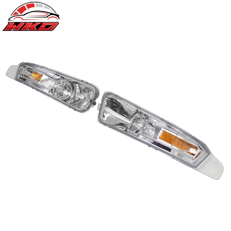 Fits 05-09 Ford Mustang Front Bumper Turn Signal Parking Lights Amber Reflector