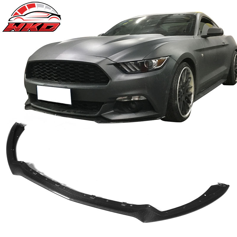 Fits 15-17 Ford Mustang S550 OE Style Front Bumper Lip - Matte Carbon Fiber
