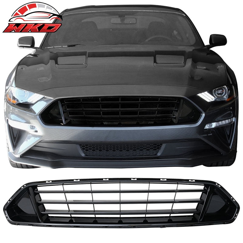 Wholesale 18-23 Ford Mustang Front Bumper Upper Hood Grill Grille ABS Gloss Black Glossy Black - Wikond Auto