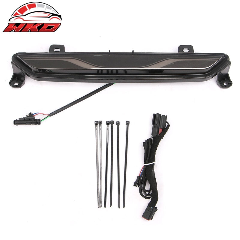 For 24-26 Ford Mustang GT-C Style LED ABS Rear Bumper Brake Light Smoked Len Red
