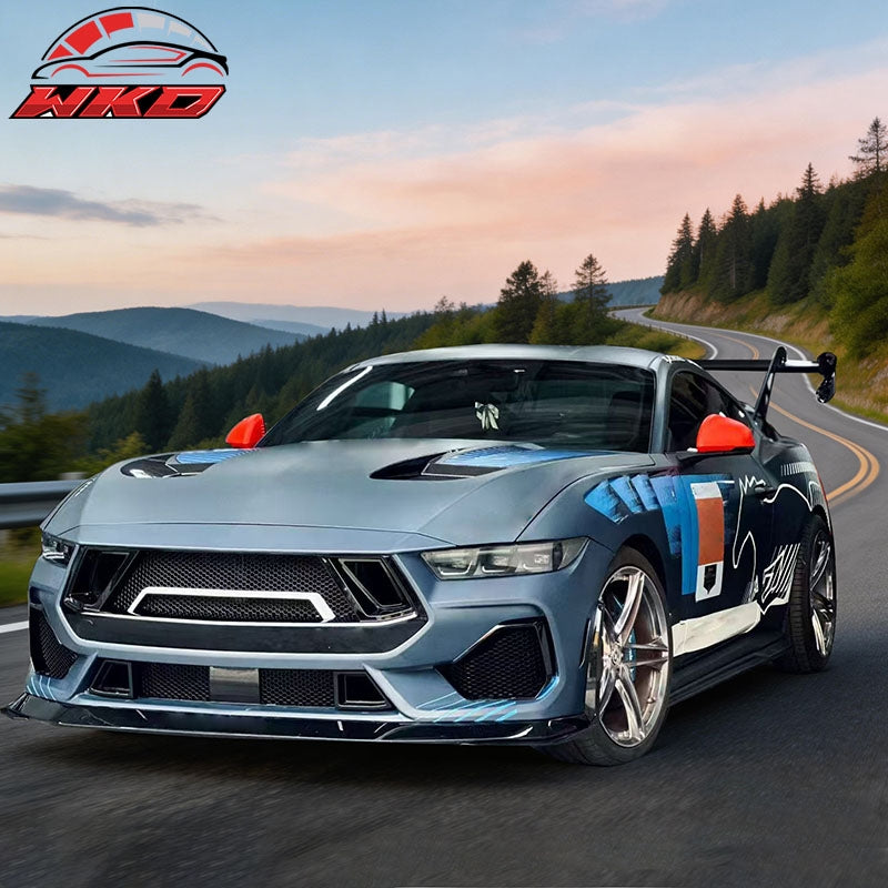 Fits 24-26 Ford Mustang GT Fog Light Cover Shelby Super Snake Style Gloss Black