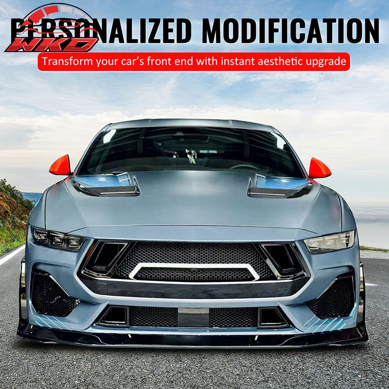 Fits 24-26 Ford Mustang GT Grille & Fog Light Cover Shelby Super Snake Style Kit