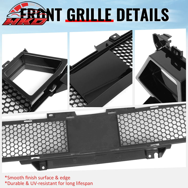 Fits 24-26 Ford Mustang GT Grille Shelby Super Snake Style Gloss Black ABS Grill