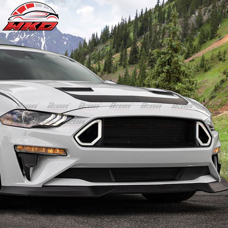 Fits 18-23 Ford Mustang GT R Spec Style Unpainted PP Front Bumper Lip Splitter