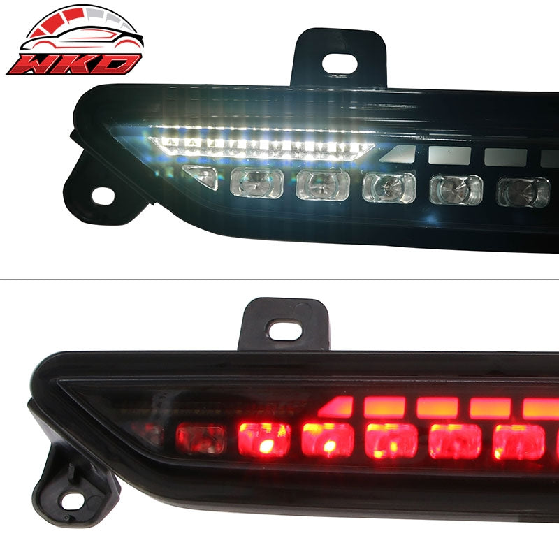 For 24-26 Ford Mustang GT-S Style LED ABS Rear Bumper Brake Light Smoked Len Red