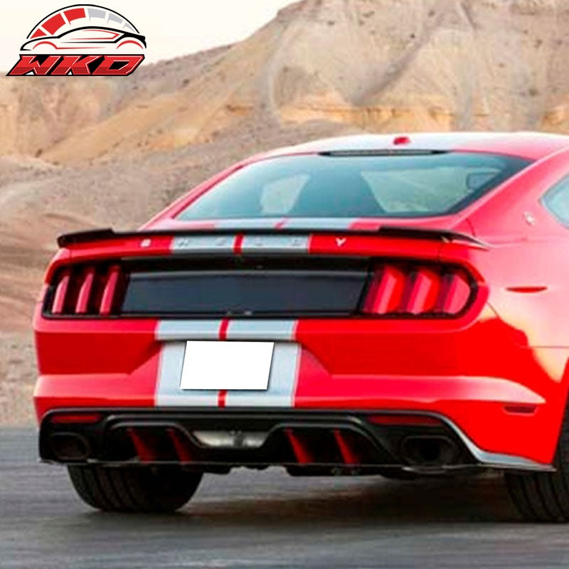 Fits 15-23 Ford Mustang GT Style Matte Black Trunk Spoiler ABS