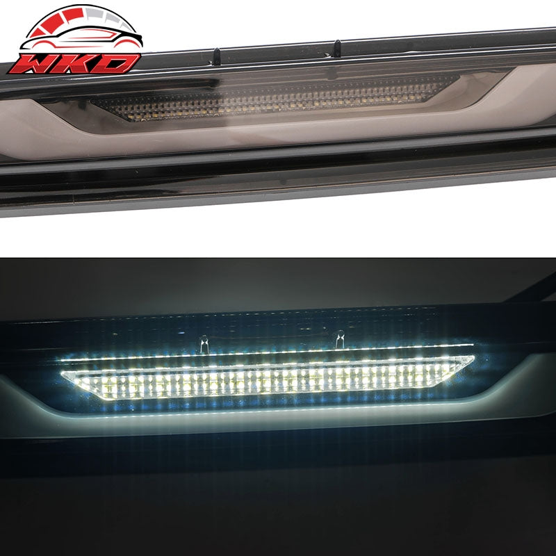 For 24-26 Ford Mustang GT-V Style LED ABS Rear Bumper Brake Light Smoked Len Red
