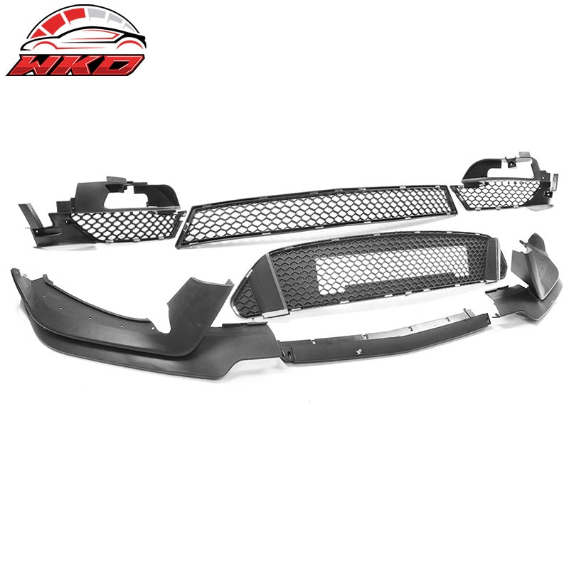Replacement Front Lip & Grille & Fog Light Cover for 15-17 Mustang GT350 Bumper