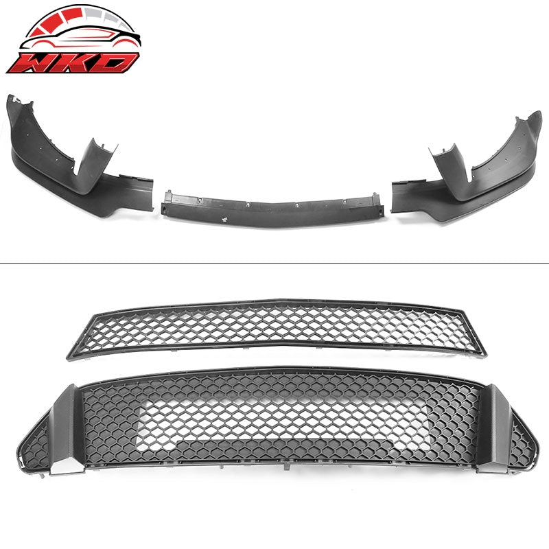 Replacement Front Lip & Grille & Fog Light Cover for 15-17 Mustang GT350 Bumper