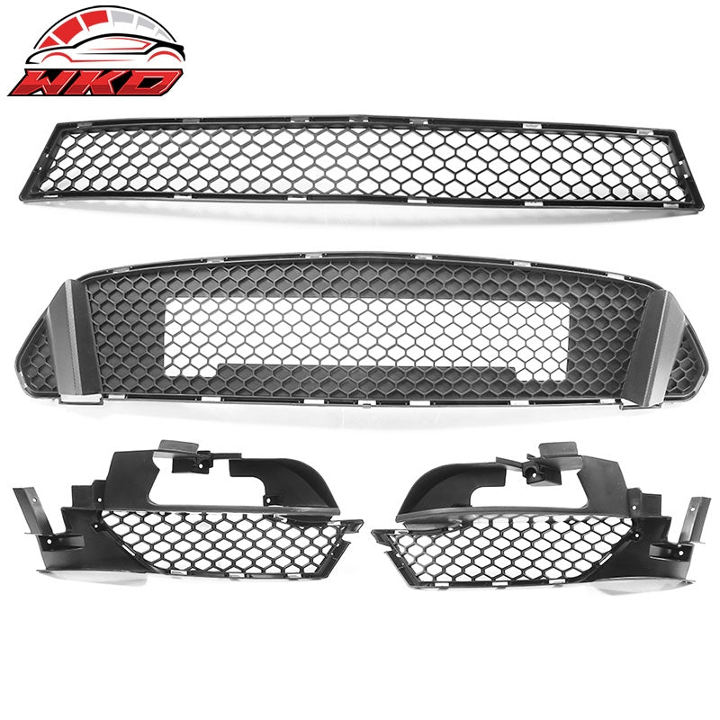 Replacement Front Lip & Grille & Fog Light Cover for 15-17 Mustang GT350 Bumper