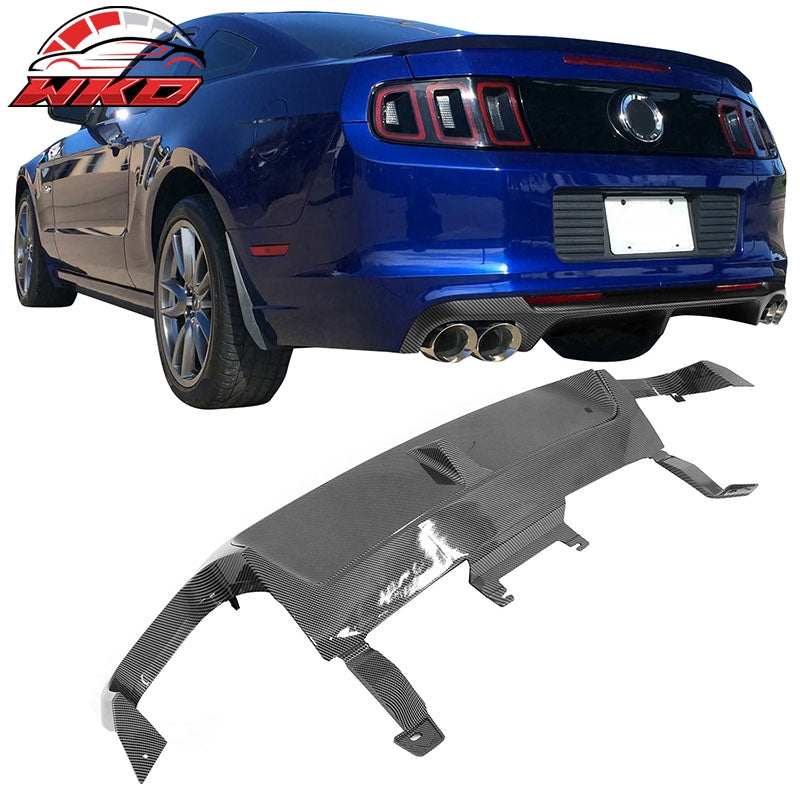 Wholesale 13-14 Ford Mustang GT500 Carbon Fiber Print PP Rear Diffuser Lip W/ V1 Fin