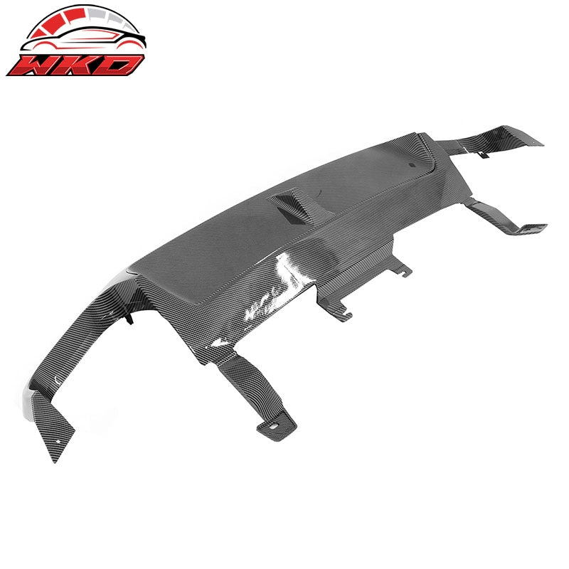 Fits 13-14 Ford Mustang GT500 Carbon Fiber Print PP Rear Diffuser Lip W/ V1 Fin
