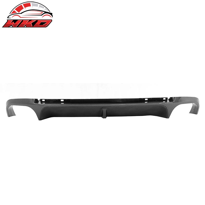 Fits 13-14 Ford Mustang GT500 Carbon Fiber Print PP Rear Diffuser Lip W/ V1 Fin