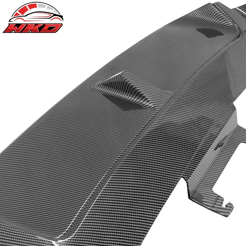 Fits 13-14 Ford Mustang GT500 Carbon Fiber Print PP Rear Diffuser Lip W/ V1 Fin