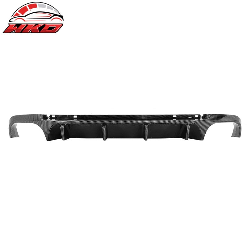 Fits 13-14 Ford Mustang GT500 Carbon Fiber Print PP Rear Diffuser Lip W/ V3 Fin