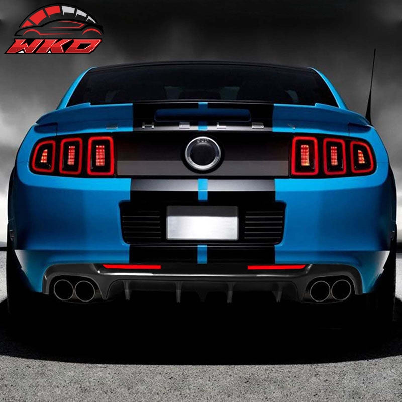 Fits 13-14 Ford Mustang GT500 Gloss Black PP Rear Diffuser Lip W/ V2 Style Fin