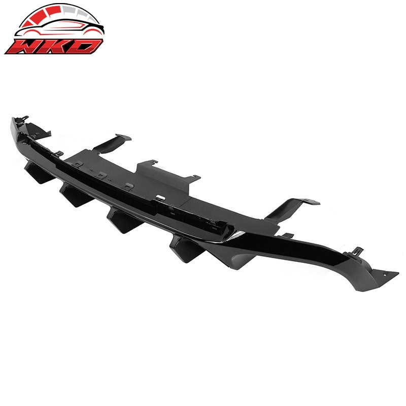 Fits 13-14 Ford Mustang GT500 Gloss Black PP Rear Diffuser Lip W/ V3 Style Fin