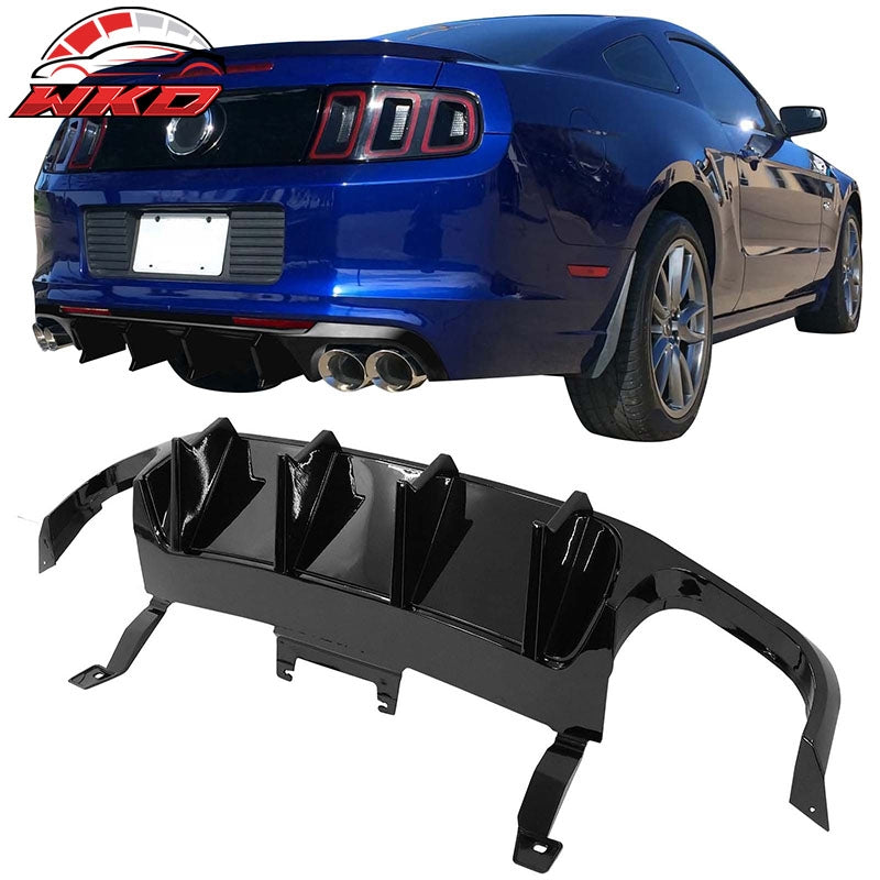 Wholesale 13-14 Ford Mustang GT500 Gloss Black PP Rear Diffuser Lip W/ V4 Style Fin