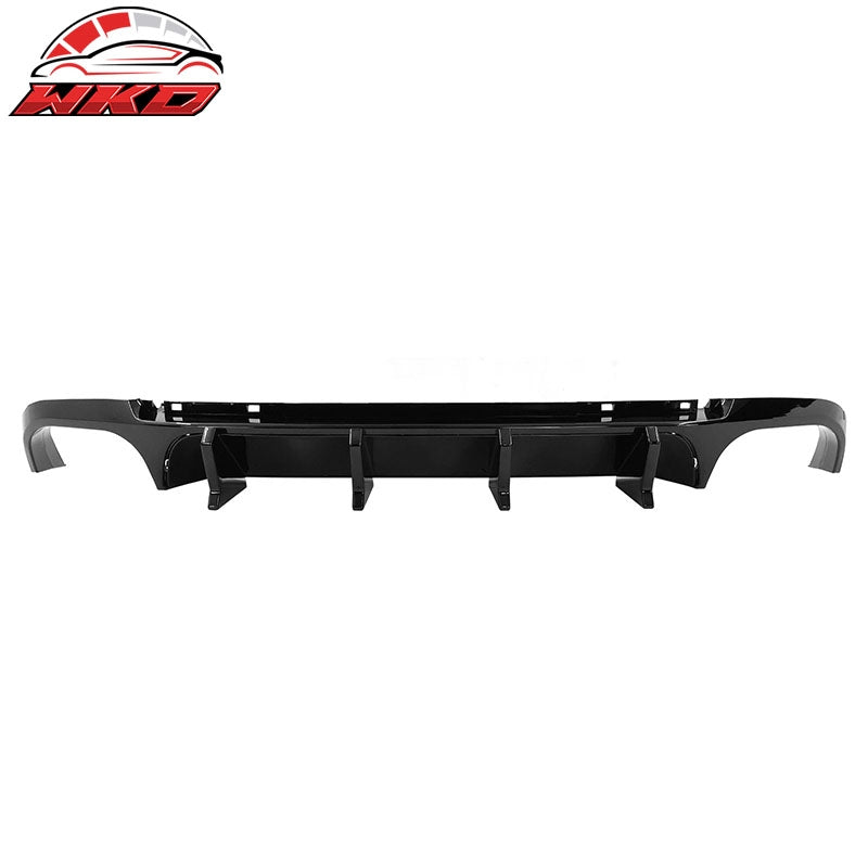 Fits 13-14 Ford Mustang GT500 Gloss Black PP Rear Diffuser Lip W/ V4 Style Fin