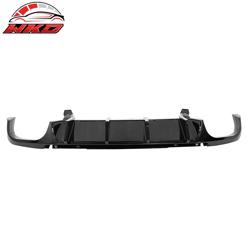 Fits 13-14 Ford Mustang GT500 Gloss Black PP Rear Diffuser Lip W/ V4 Style Fin