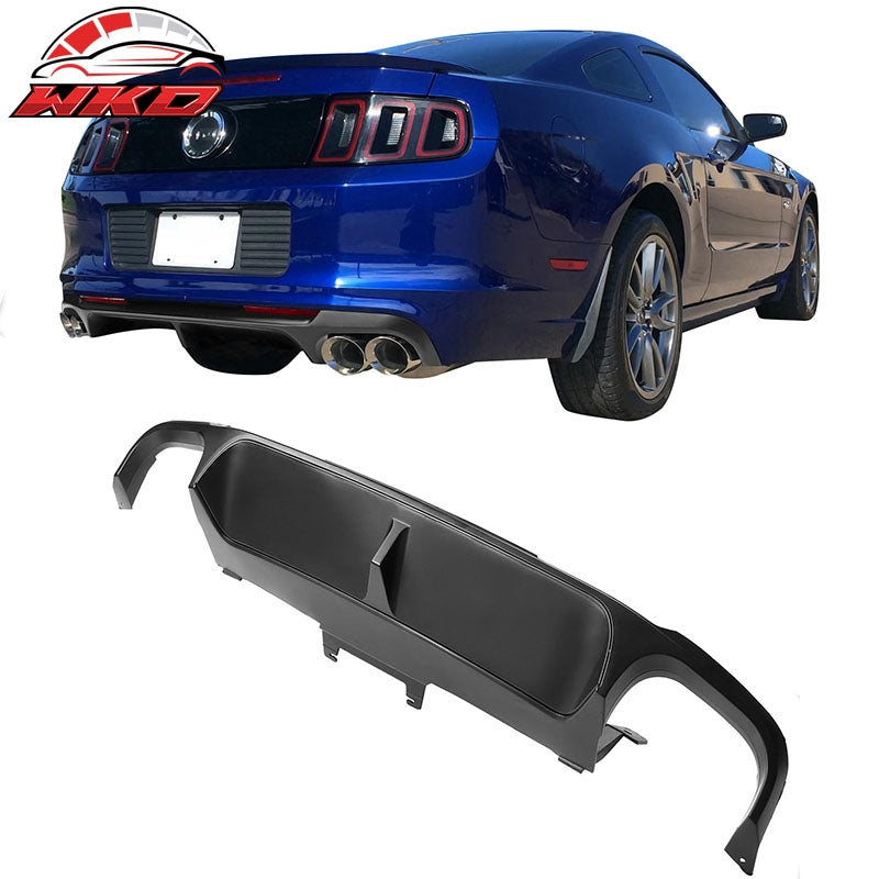 Wholesale 13-14 Ford Mustang GT500 Matte Black PP Rear Diffuser Lip W/ V1 Style Fin