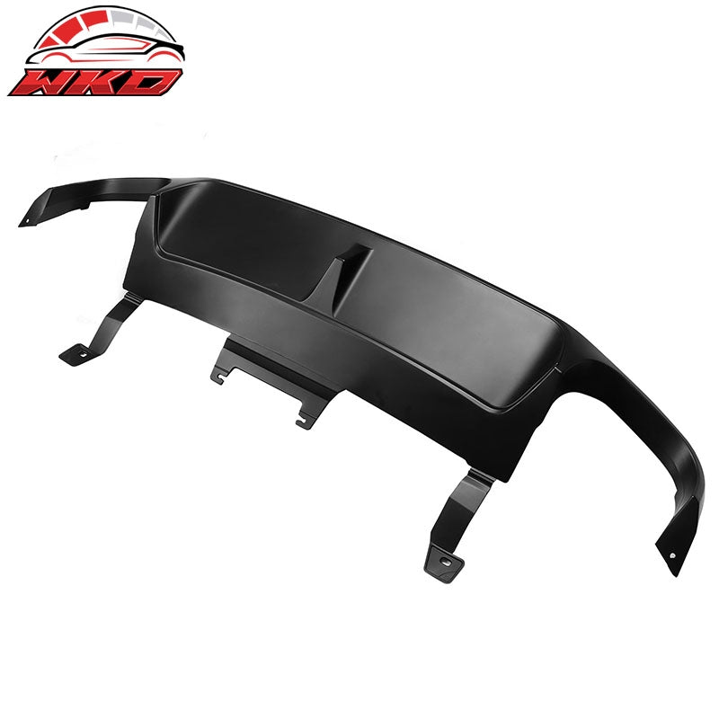 Fits 13-14 Ford Mustang GT500 Matte Black PP Rear Diffuser Lip W/ V1 Style Fin