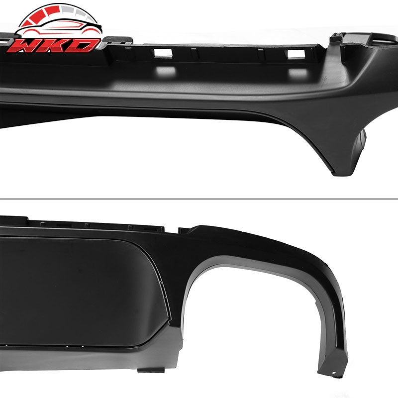 Fits 13-14 Ford Mustang GT500 Matte Black PP Rear Diffuser Lip W/ V1 Style Fin