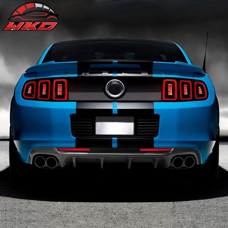 Fits 13-14 Ford Mustang GT500 Matte Black PP Rear Diffuser Lip W/ V2 Style Fin