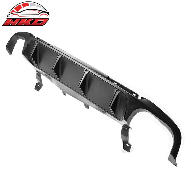 Fits 13-14 Ford Mustang GT500 Matte Black PP Rear Diffuser Lip W/ V2 Style Fin