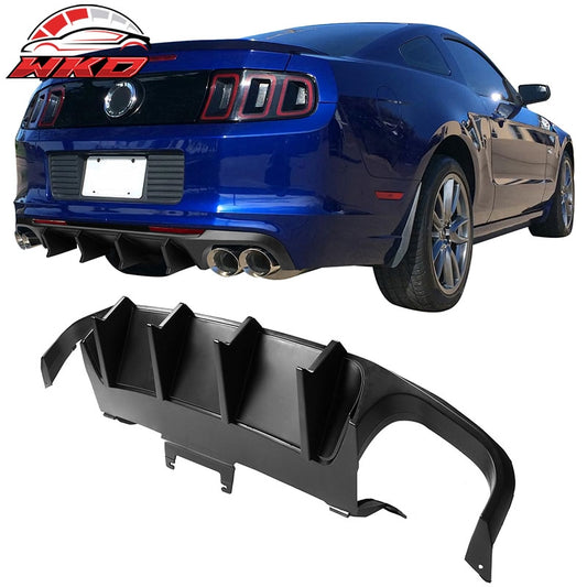 Wholesale 13-14 Ford Mustang GT500 Matte Black PP Rear Diffuser Lip W/ V4 Style Fin