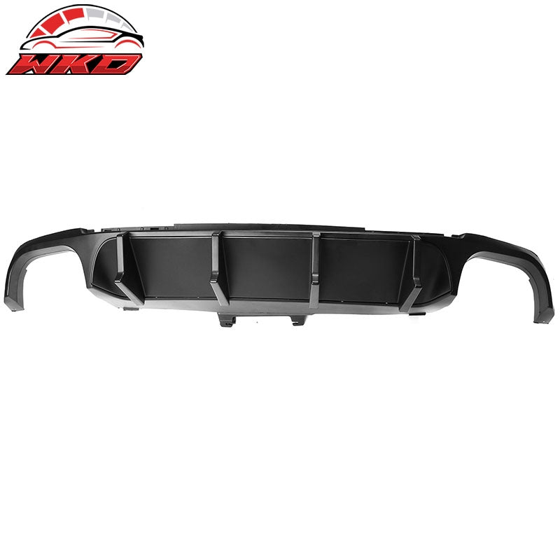Fits 13-14 Ford Mustang GT500 Matte Black PP Rear Diffuser Lip W/ V4 Style Fin