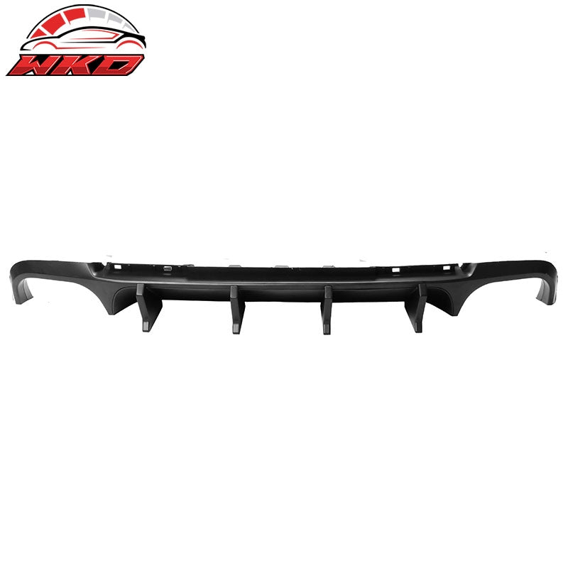 Fits 13-14 Ford Mustang GT500 Matte Black PP Rear Diffuser Lip W/ V4 Style Fin