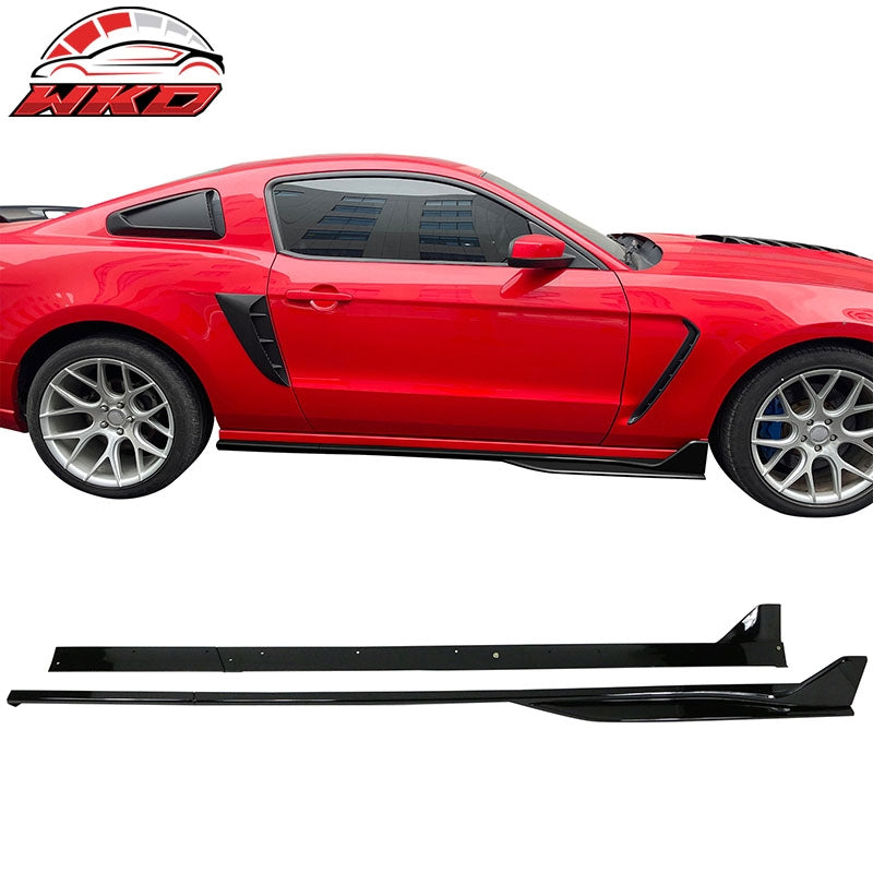 Wholesale 10-14 Ford Mustang GT500 Style Side Skirts Extensions ABS 6PCS Gloss Black