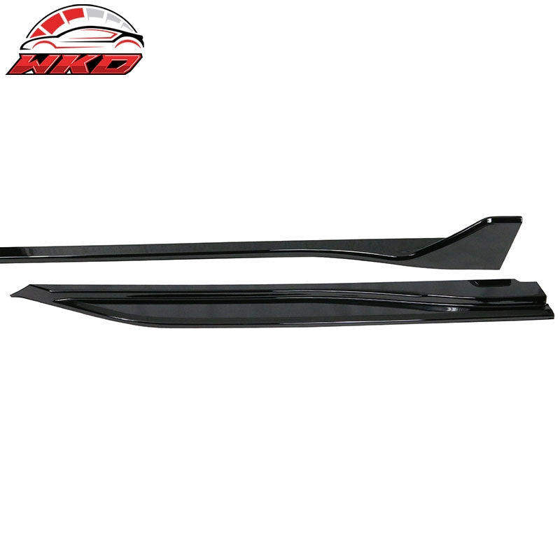 Fits 10-14 Ford Mustang GT500 Style Side Skirts Extensions ABS 6PCS Gloss Black