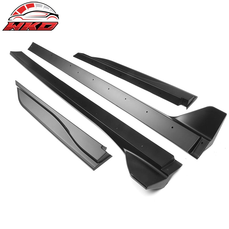 Fits 10-14 Ford Mustang GT500 Style Side Skirts Extensions ABS 6PCS Matte Black