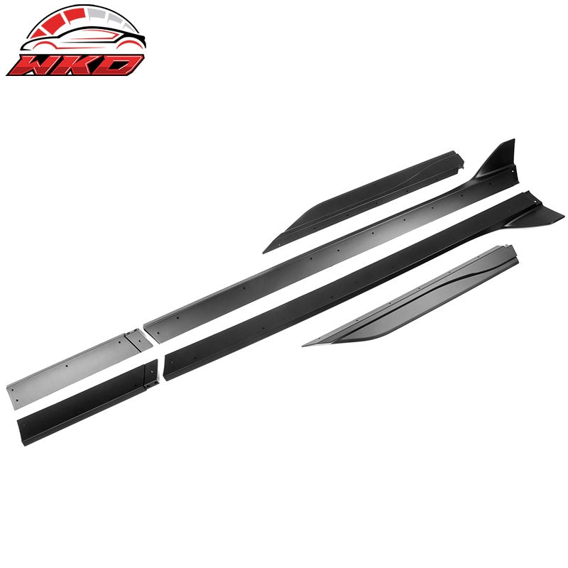 Fits 10-14 Ford Mustang GT500 Style Side Skirts Extensions ABS 6PCS Matte Black