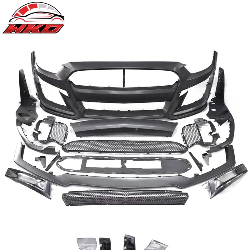 Fits 15-17 Ford Mustang GT500 Style Front Bumper Cover Replacement - PP