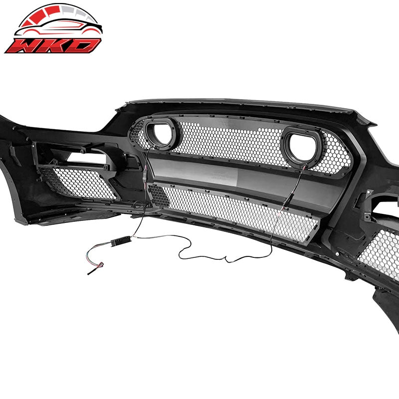 Fits 15-17 Ford Mustang GT500 Style Front Bumper Cover Lip LED Grille Conversion