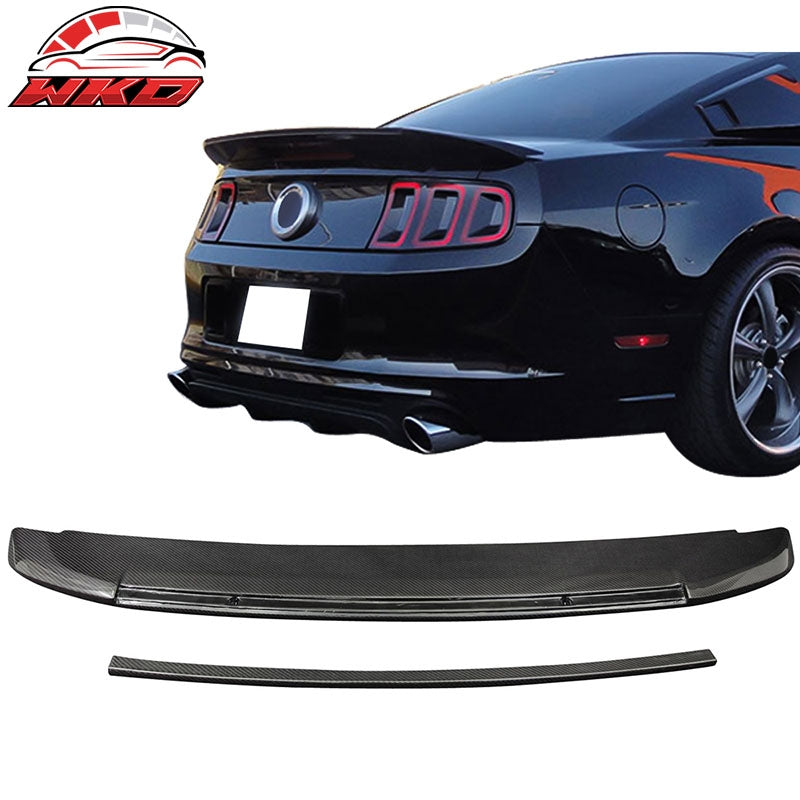 Fits 10-14 Ford Mustang GT500 Style Trunk Spoiler Wing - Matte Carbon Fiber