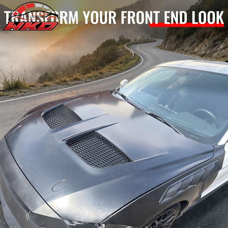 Fits 18-23 Ford Mustang GTD Style Aluminum Front Hood Scoop Engine Cover Bonnet