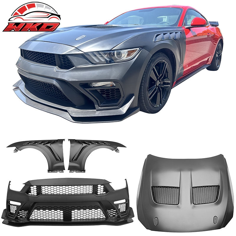 Wholesale For 15-17 Ford Mustang GTD Style Front Bumper Conversion + Fender + Hood +Grille